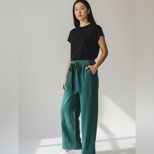 White Birch Teal Pants Small